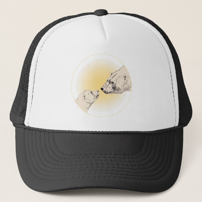 Polar Bear & Cub Caps & Hats Wildlife Art Hat (Front)