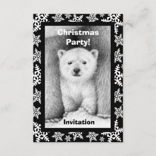 Polar Bear Cub Christmas Party Invitation