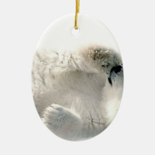 Polar Bear Cub Cute Animal Arctic Frozen Winter Ceramic Tree Decoration
