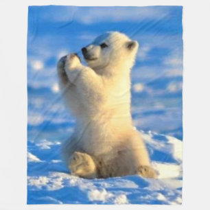 POLAR BEAR CUB FLEECE BLANKET