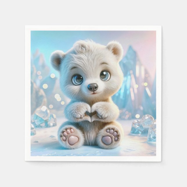 Polar Bear Cub  Napkin (Front)