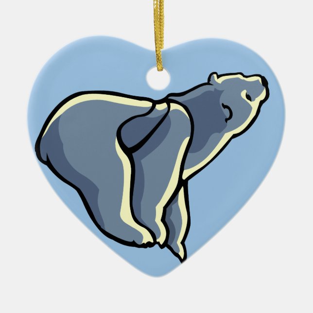 Polar Bear Cub Ornament Personalised Bear Art Gift (Front)