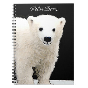 Polar Bear Cub Painting - Oiginal Wildlife Art Notebook