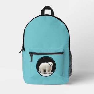 Polar Bear Cub Painting - Oiginal Wildlife Art Printed Backpack