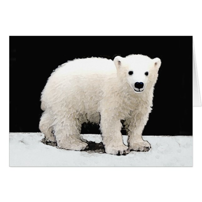 Polar Bear Cub Painting - Original Wildlife Art (Front Horizontal)