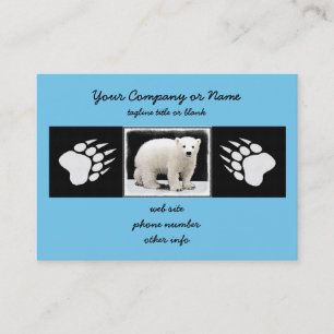 Polar Bear Cub Painting - Original Wildlife Art Business Card