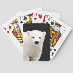 Polar Bear Cub Painting - Original Wildlife Art Playing Cards