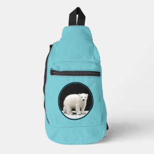 Polar Bear Cub Painting Original Wildlife Art Sling Bag