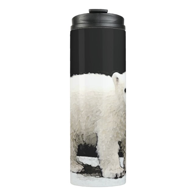 Polar Bear Cub Painting - Original Wildlife Art Thermal Tumbler (Front)