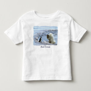 Polar Bear Cub & Penguin Best Friends Kids Tees