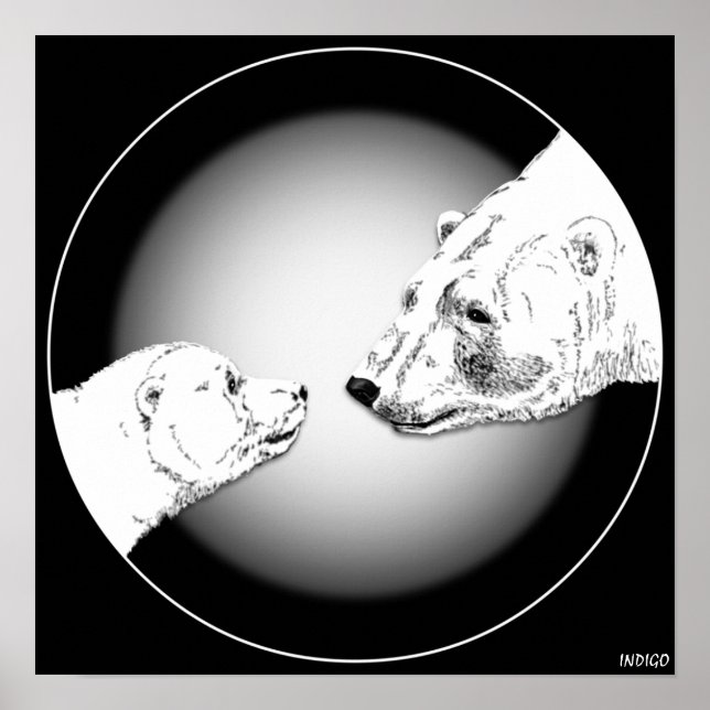 Polar Bear & Cub Poster Bear Art Prints & Gifts (Front)