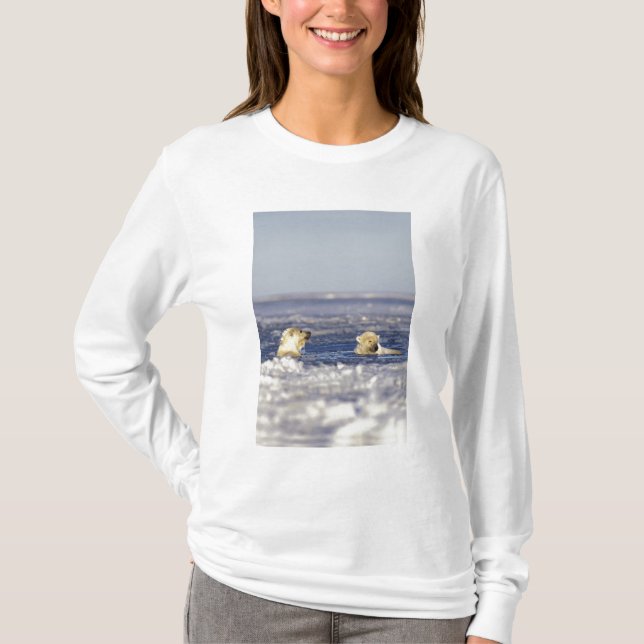 Polar bear cubs playing T-Shirt (Front)