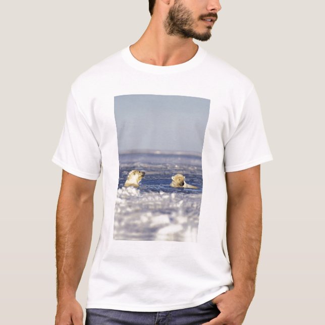 Polar bear cubs playing T-Shirt (Front)