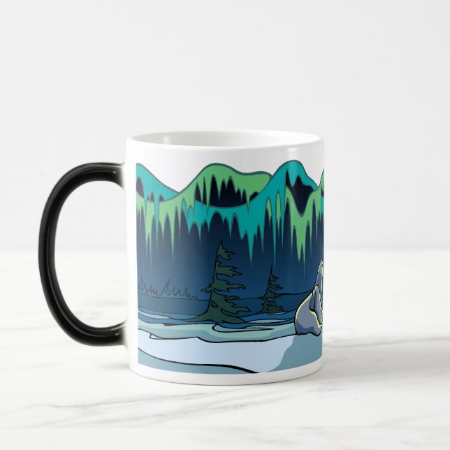 Polar Bear Cup Tribal Bear Art Mugs Cups Bear Gift (Left)