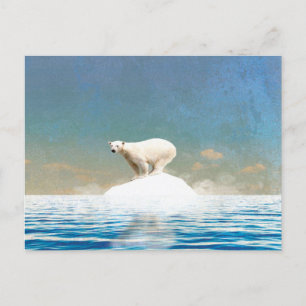 Polar Bear Decor Art for Home Office Announcement Postcard