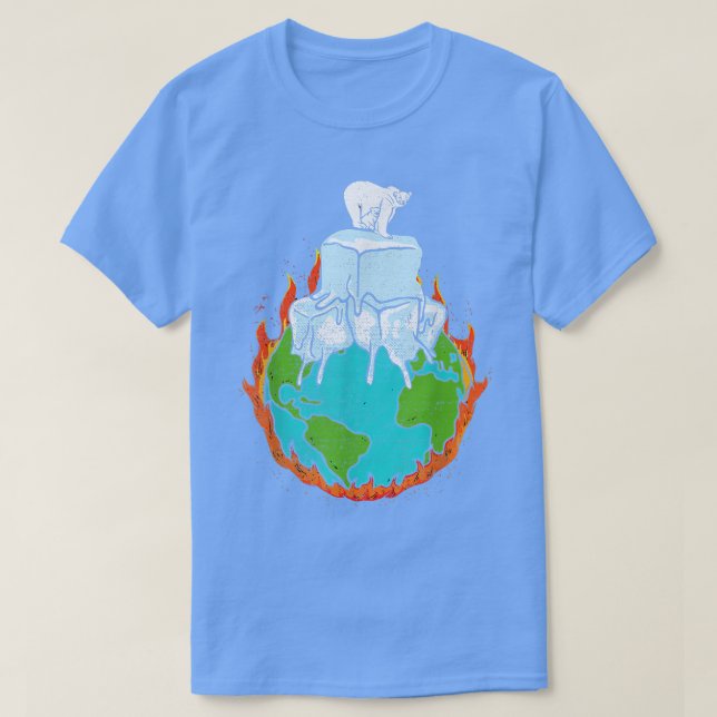 Polar Bear Design For Climate Change And Awareness T-Shirt (Design Front)