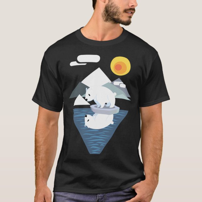 Polar Bear Dilemma Baseball  Sleeve T-Shirt (Front)