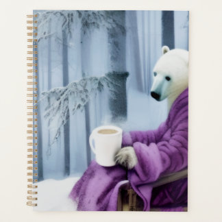 Polar Bear Drinking Coffee Planner