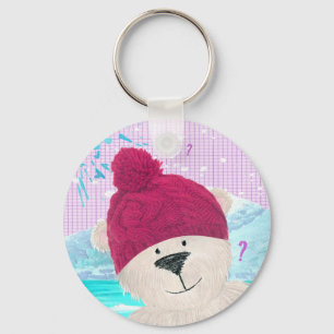 Polar bear Dude Key Ring
