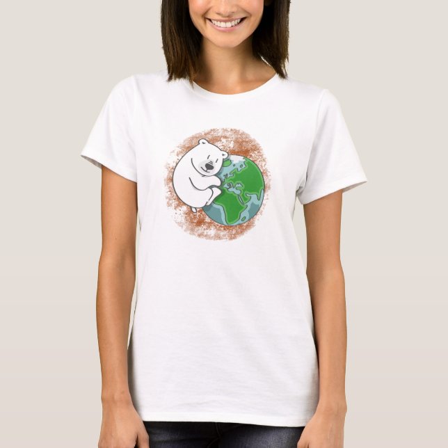 polar bear, earth T-Shirt (Front)