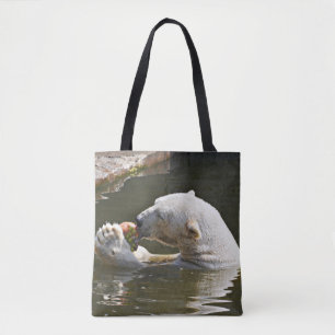 Polar Bear Eating Fruit Journey Tote Bag
