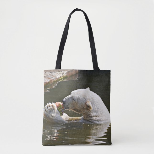 Polar Bear Eating Fruit Journey Tote Bag (Front)
