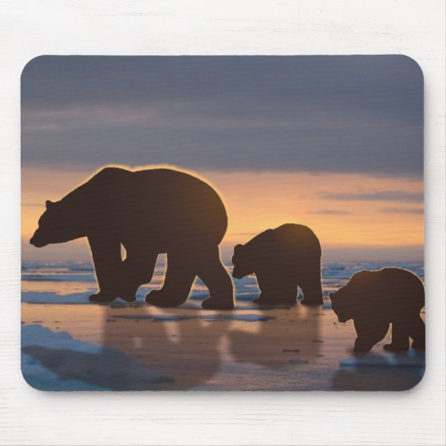 Polar Bear family Mouse Pad (Front)