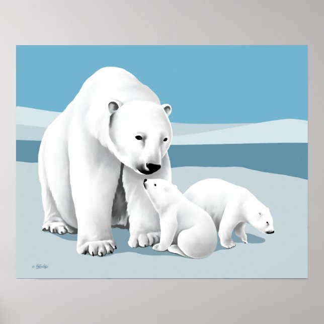 Polar Bear Family Poster (Front)