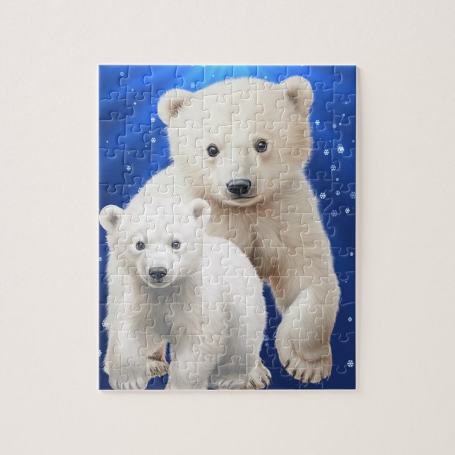  Polar Bear family Puzzle (Vertical)