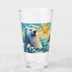 Polar Bear Faux Stained Glass Personalised