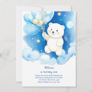 Polar Bear First Birthday Invitation