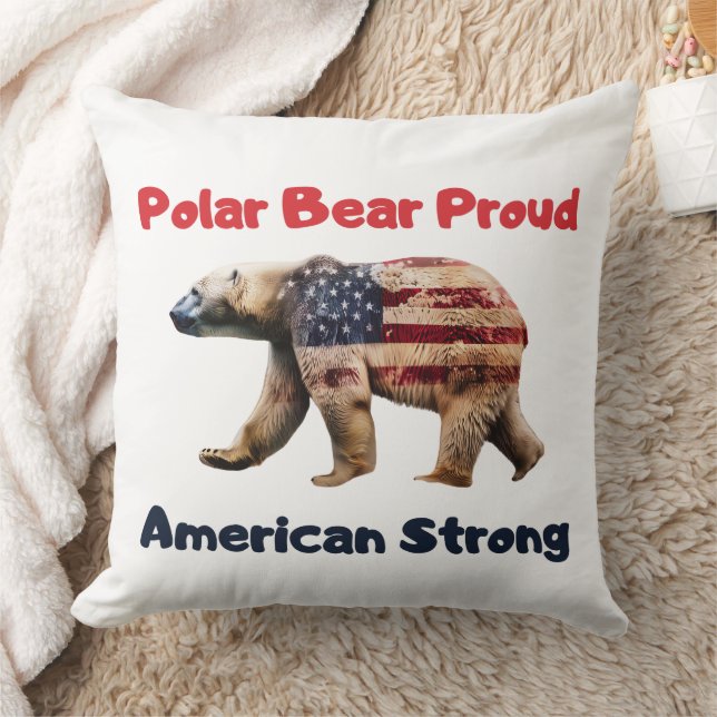 Polar Bear Flag America Cushion (Blanket)