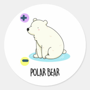 Polar Bear Funny Science Pun  Classic Round Sticker