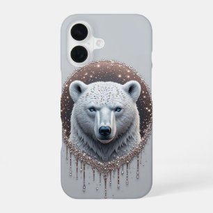 Polar Bear Geometric Portrait With Arctic Style iPhone 16 Case