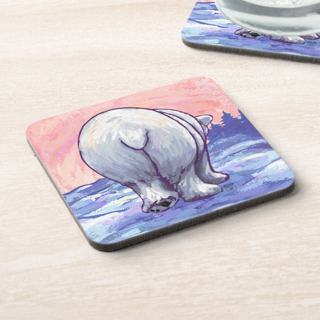 Polar Bear Gifts & Accessories Coaster (Left Side)