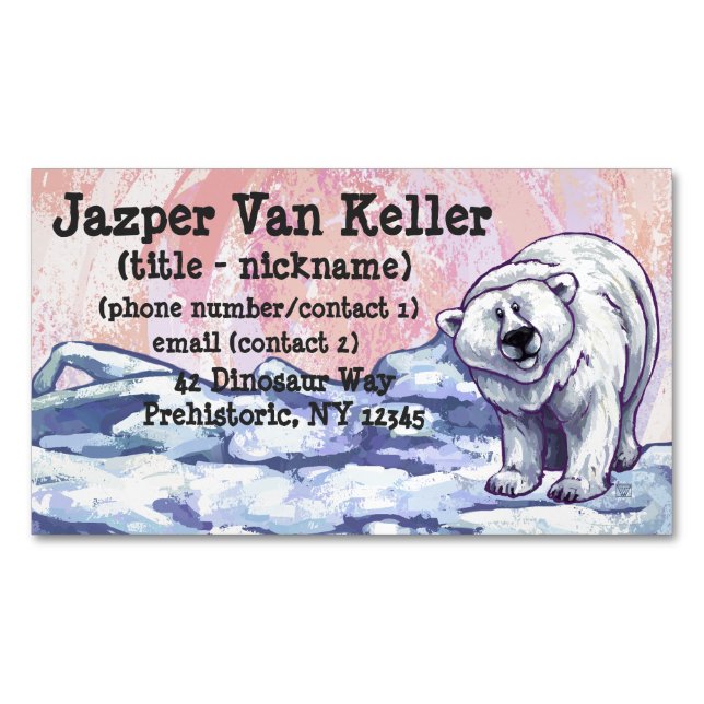 Polar Bear Gifts & Accessories Magnetic Business Card (Front)