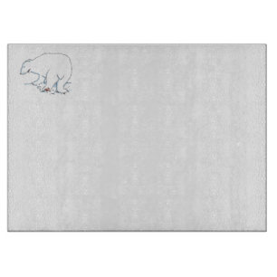 Polar Bear glass cutting board