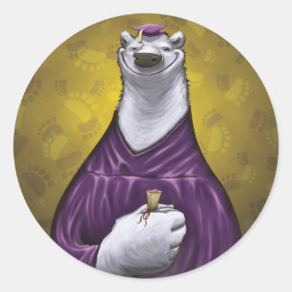 Polar Bear Graduate Sticker Purple