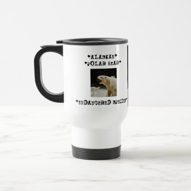 Polar Bear Grin Travel Mug (Left)