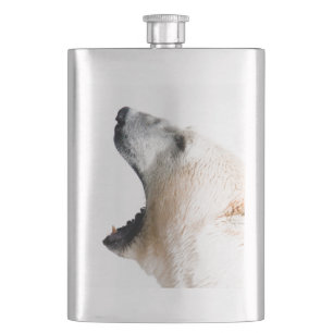Polar bear growl hip flask