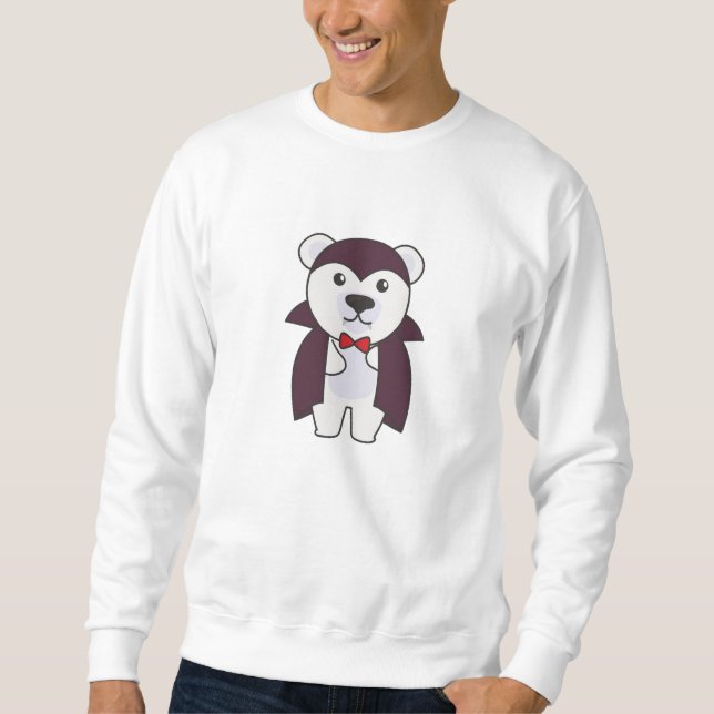 Polar Bear Halloween Cute Devil Kids Vampire Sweatshirt (Front)