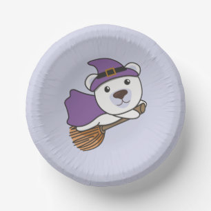Polar Bear Halloween Witch Kids Witches Costume Paper Plate