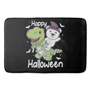 Polar Bear Happy Halloween T-rex Mummy Costume Bath Mat