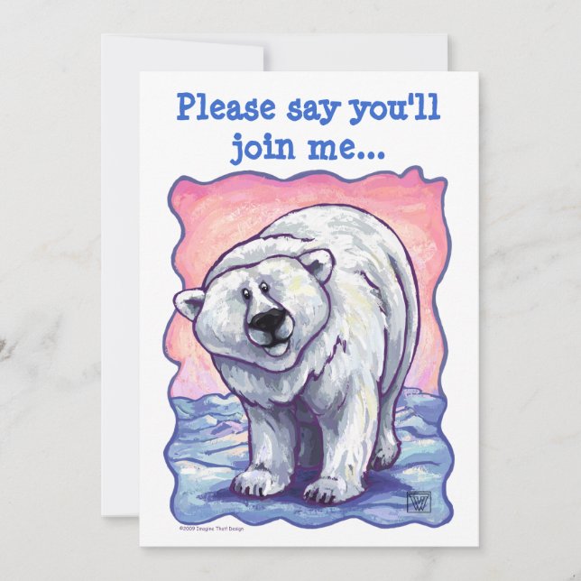 Polar Bear Heads and Tails Party Invitation (Front)
