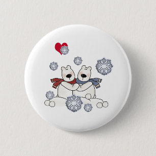 Polar Bear Hug 6 Cm Round Badge