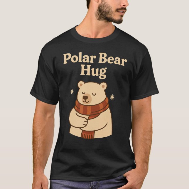Polar Bear Hug Cute Winter Design T-Shirt (Front)