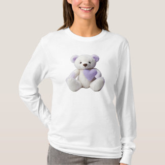 Polar Bear Hugging Lavender Violet Purple Heart T-Shirt