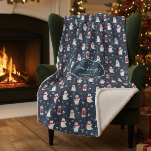 Polar Bear Hugs Christmas Year ID851 Sherpa Blanket