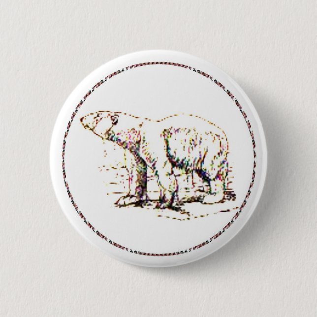 Polar Bear I 6 Cm Round Badge (Front)
