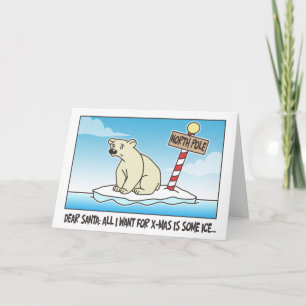 Polar Bear Ice Christmas Holiday Card